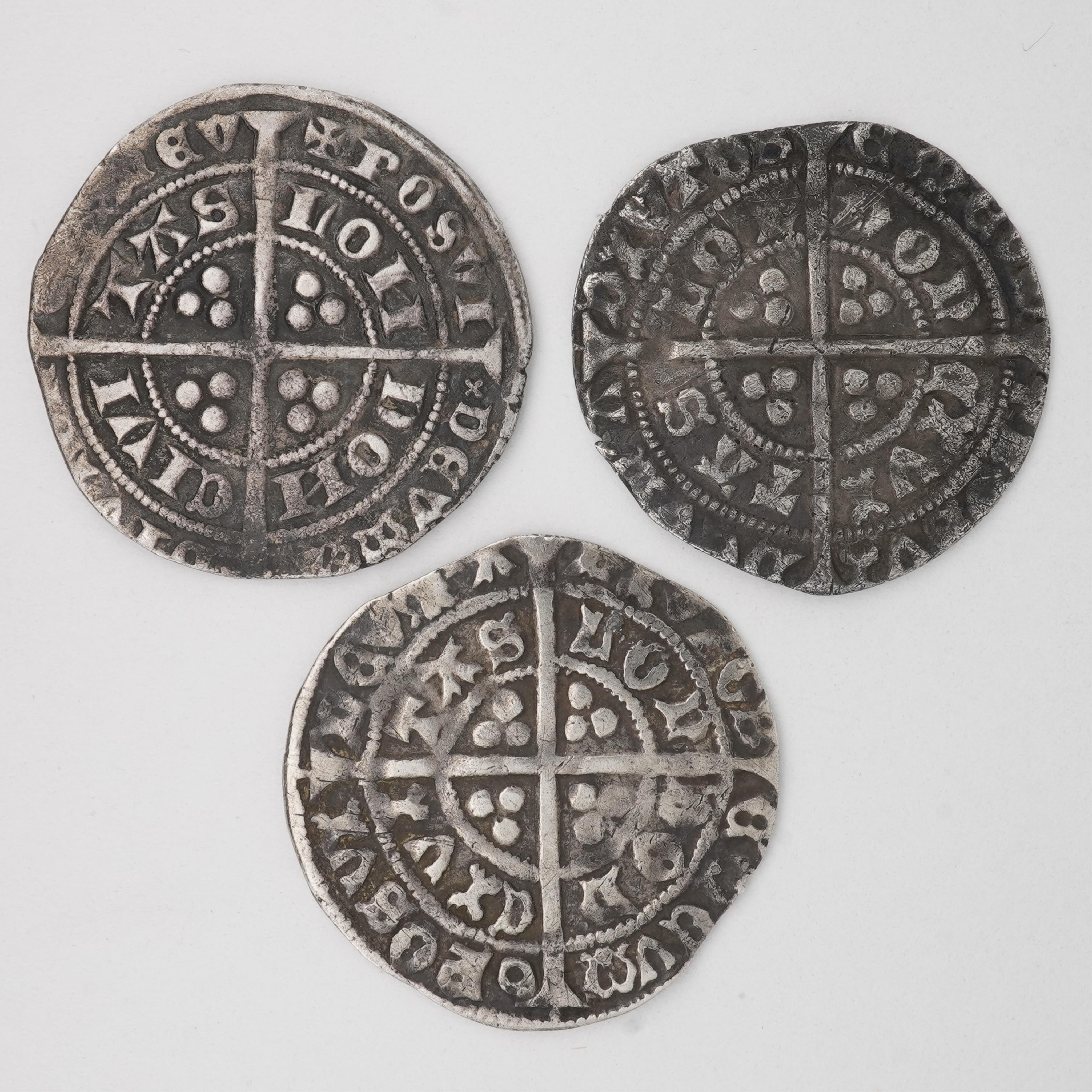 British silver hammered coins, Plantagenet Kings and House of York, Edward III (1327-77), groat, good fine, 4.39g, Henry VI restored (1470-71), groat, London, mm. restoration cross, incomplete flan, otherwise about VF, 2